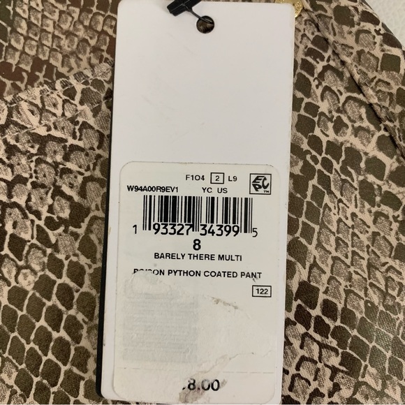 NWT $98 Guess Iridescent Sheen Coated Poison Python Print Stiletto Skinny Pant 8 - Picture 9 of 13